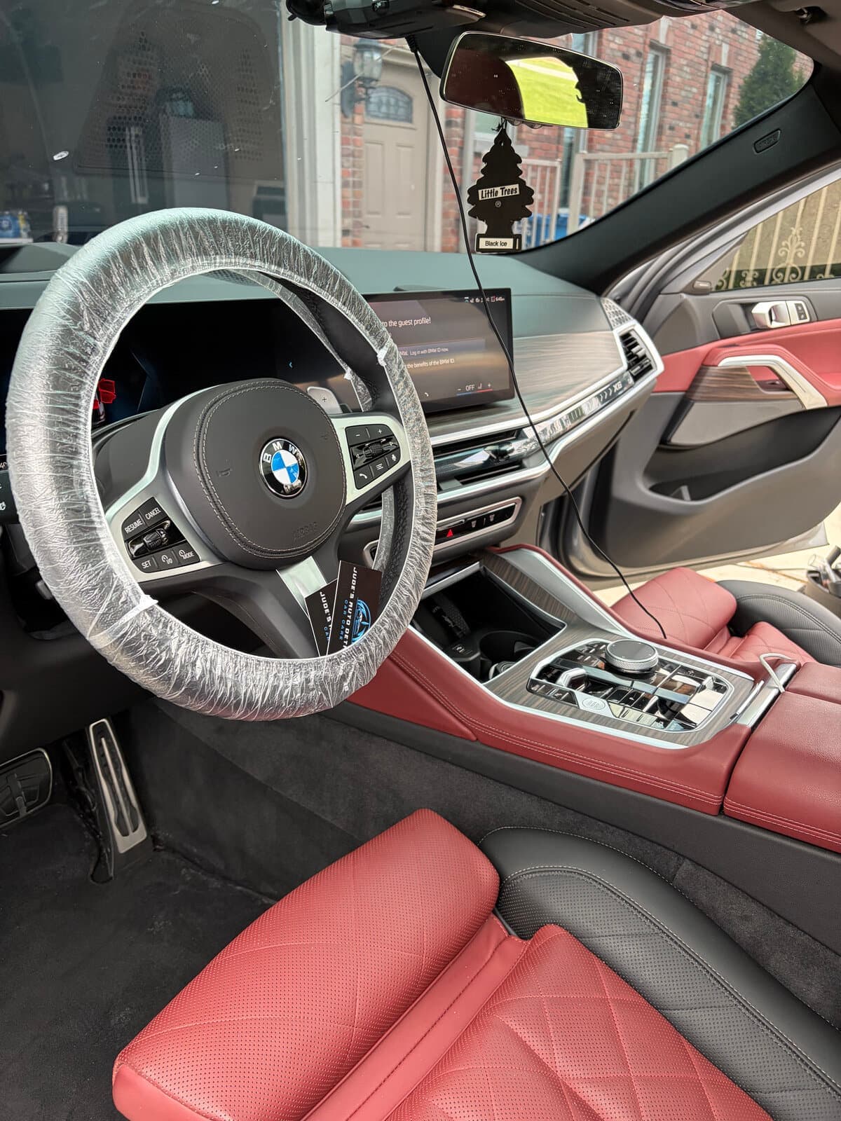 Red leather BMW interior after a detail by Jude